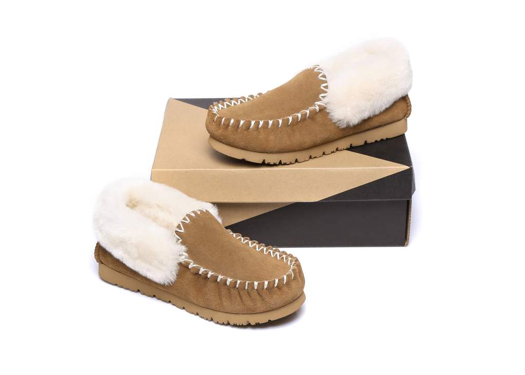 UGG Footwear UGG Slippers,Australia Premium Sheepskin,Unisex Popo Moccasins #15607