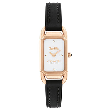 Coach Black Leather Band Ivory Dial Women's Watch - 14504027