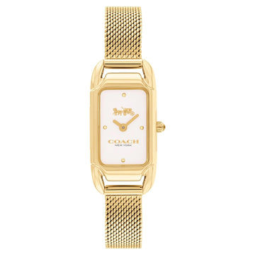 Coach Gold Mesh Silver White Dial Women's Watch - 14504033