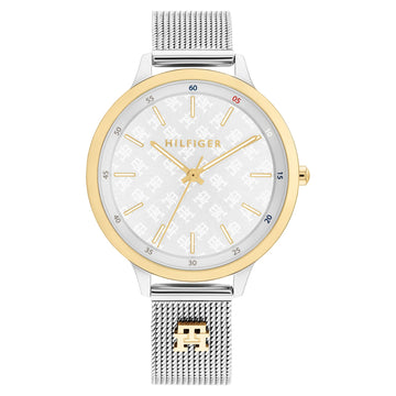 Tommy Hilfiger Steel Mesh Silver White Dial Slim Women Watch - 1782586