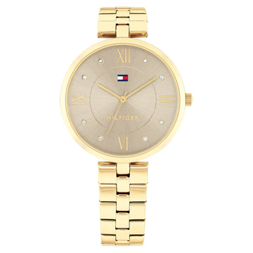 Tommy Hilfiger Gold Steel Grey Dial Women Watch - 1782685