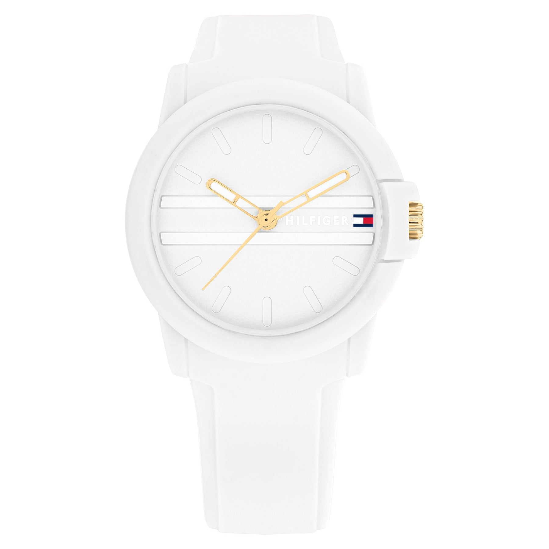 Tommy Hilfiger White Silicone Silver White Dial Women Watch - 1782687