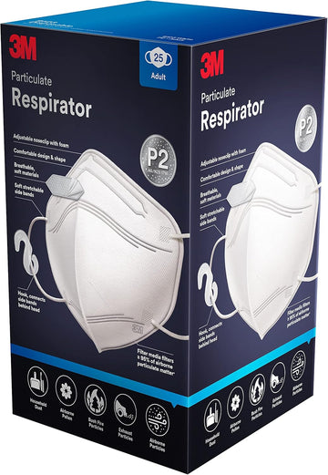 P2 Particulate Respirator Face Mask – Disposable 25 Pack | AS/NZS 1716 Certified | Flat Fold, 4-Layer Filtration for Easy Breathing