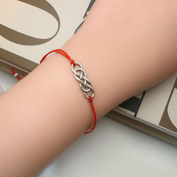 Solid 925 Sterling Silver Celtic Knot Macrame Bracelet