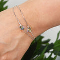 Solid 925 Sterling Silver Star-Shaped Single Stone White Gold Filled Bracelet Embellished with Crystals from Swarovski