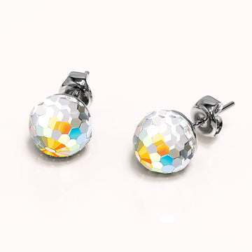 Solid 925 Sterling Silver Gradient Oval Stud Earrings Embellished with Crystals from SWAROVSKI®