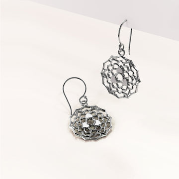 Solid 925 Sterling Silver Kayla Flora Hook Earrings