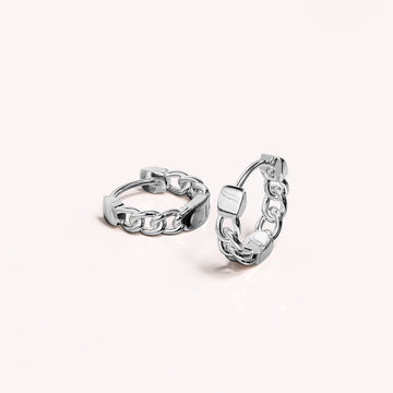 Solid 925 Sterling Silver Hoops of Lean Chains