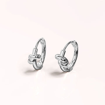 Solid 925 Sterling Silver Tie Knot Earrings