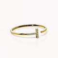 Solid 925 Sterling Silver Cleo Adjustable Stacking Ring in Gold