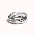 Solid 925 Sterling Silver Broad 5 in 1 Interlink Wedding Ring