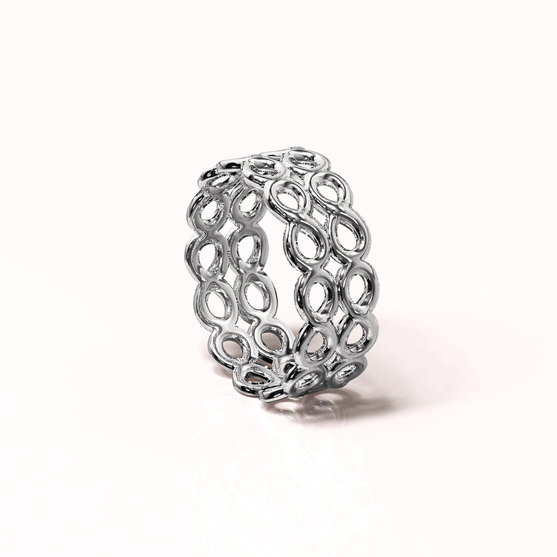 Solid 925 Sterling Silver Twice the Infinity Ring