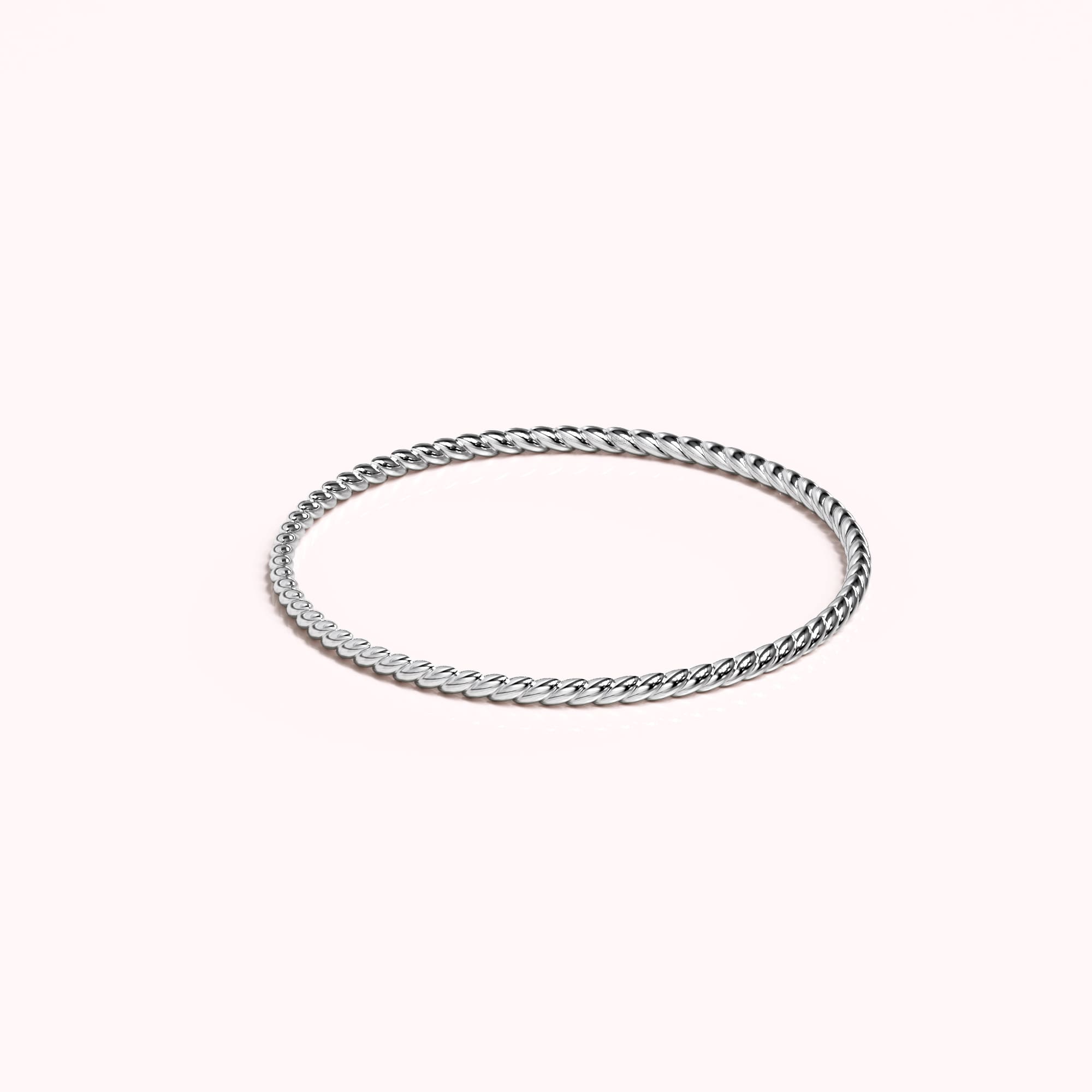 Solid 925 Sterling Silver Spiral Rope Stacking Ring