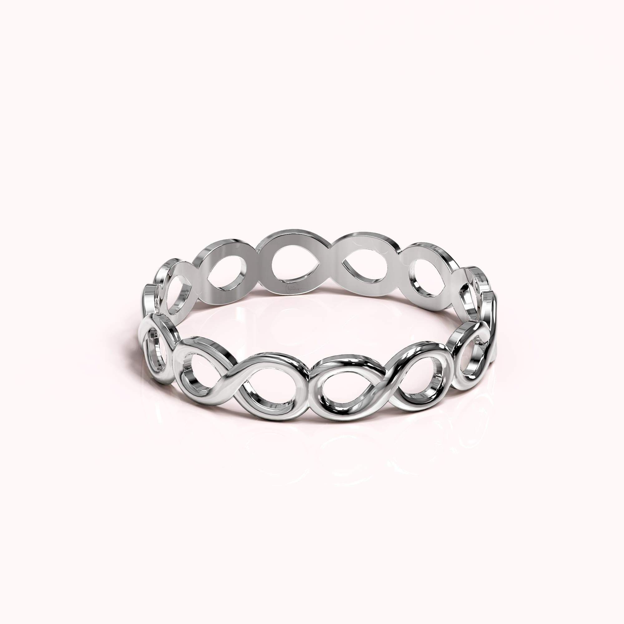 Solid 925 Sterling Silver Infinity Stacking Ring