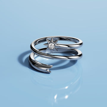 Adjustable Solid 925 Signature Silver Spinny Bloom Ring