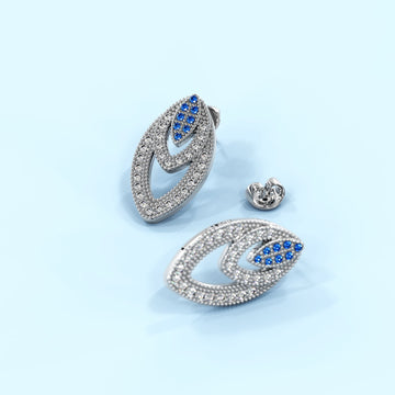 Rana Bloom Earrings in Clear and Sapphire