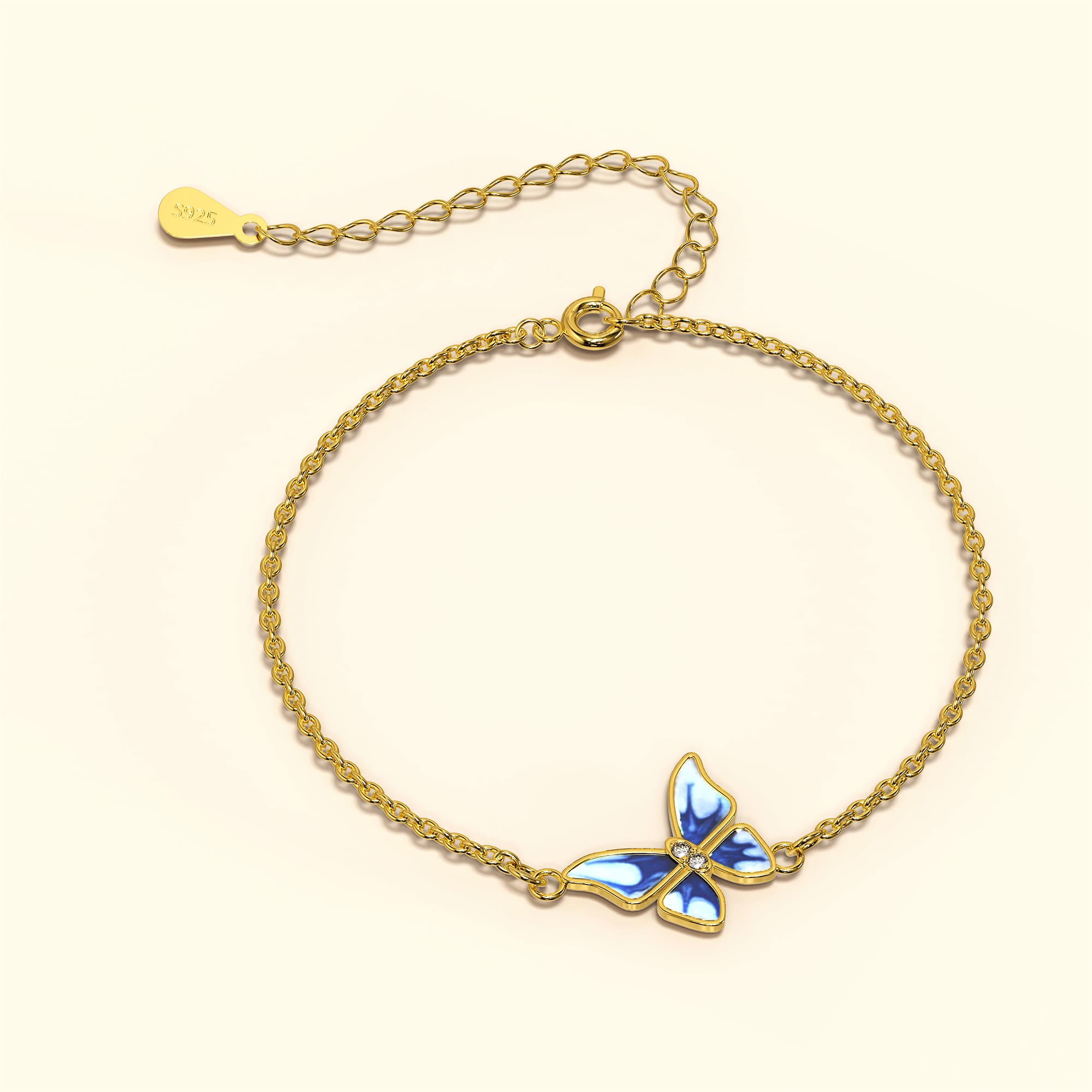 Alice Butterfly Gold Stainless Steel Bracelet