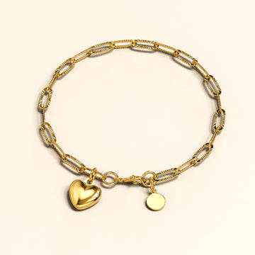 Rogue Heart Gold Stainless Steel Bracelet