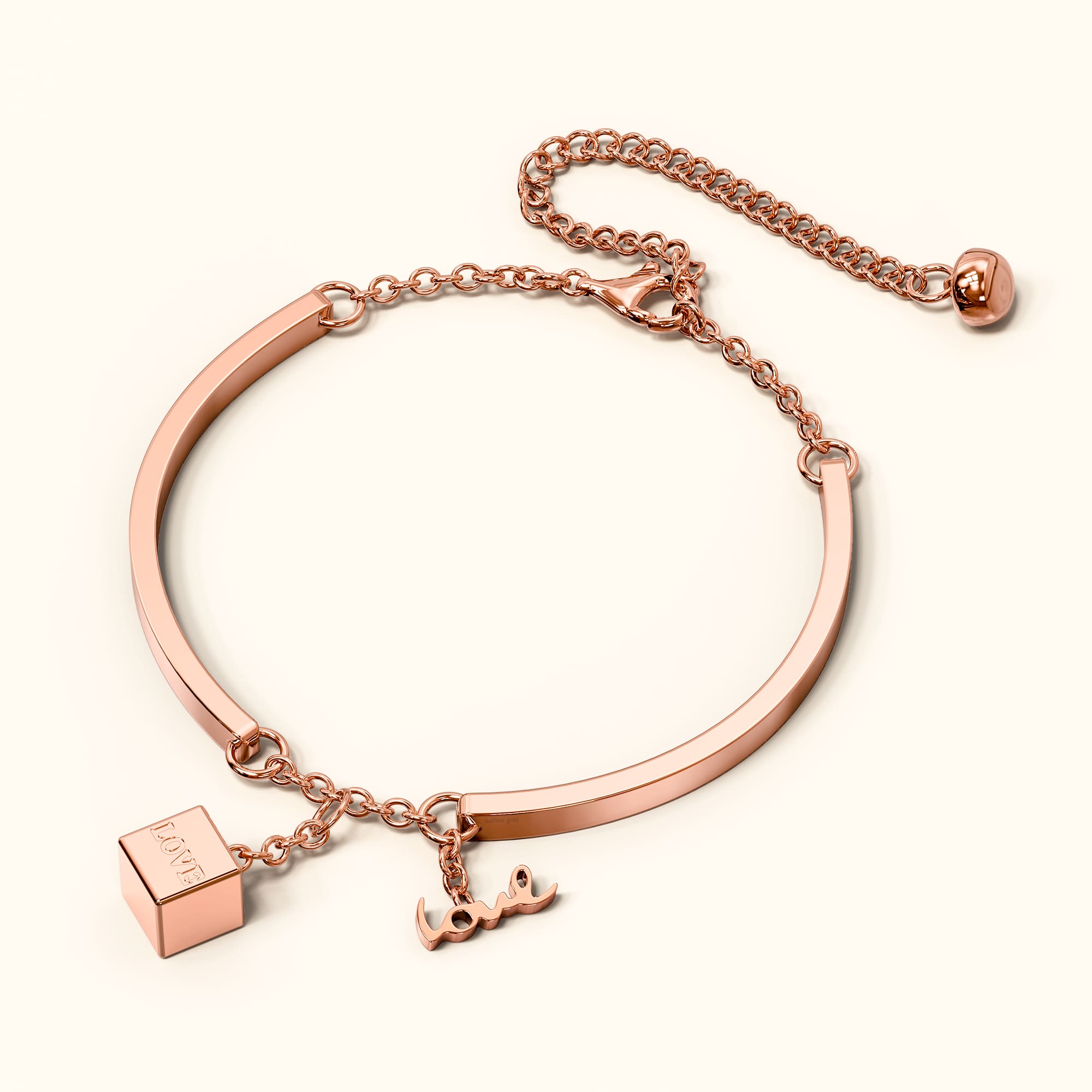 Cubic Love Charm Bracelet