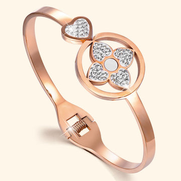 Bullion Gold Lucky Love Hinged Bangle