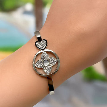 Bullion Gold Lucky Love Hinged Bangle