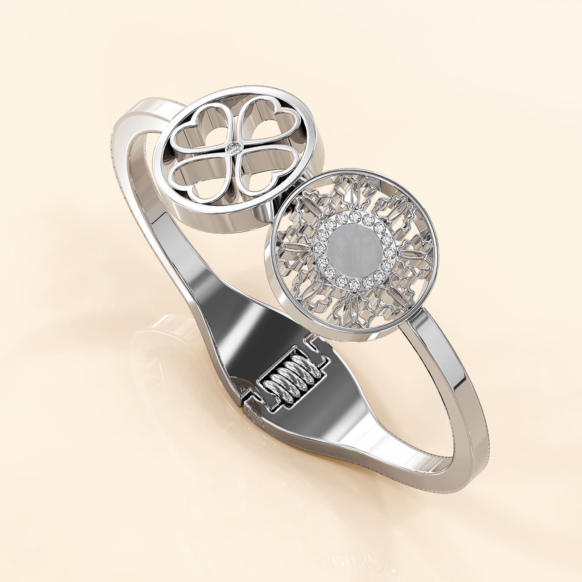 Artistic Floral Hinged Bangle