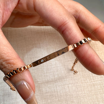 Bullion Gold Love Box Chain Bracelet Rose Gold