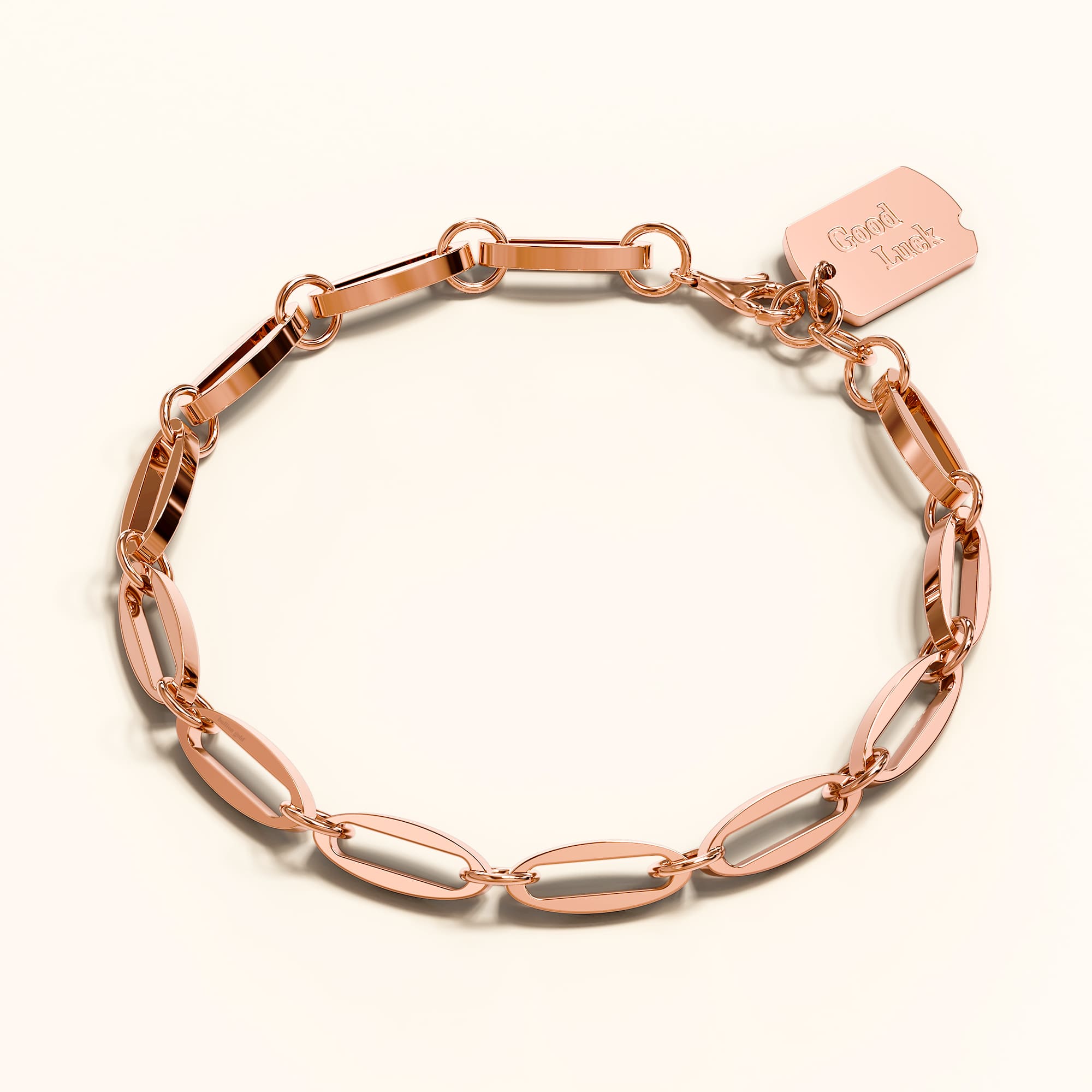 Good Luck Chain Bracelet in Rose Gold Layered Steel Jewellery