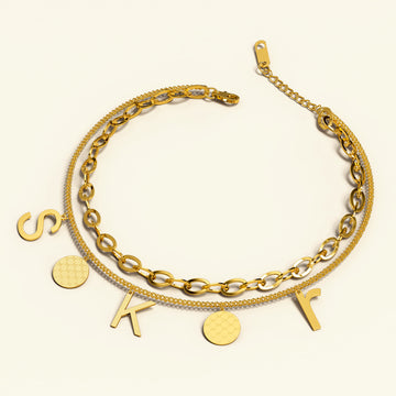 Charm Letter S K R in Gold Layered Steel Jewellery