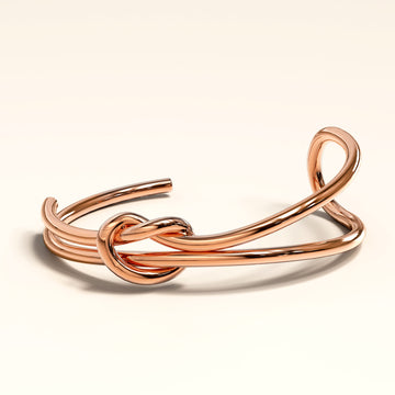 Forever Knot Rose Gold Cuff Bangle