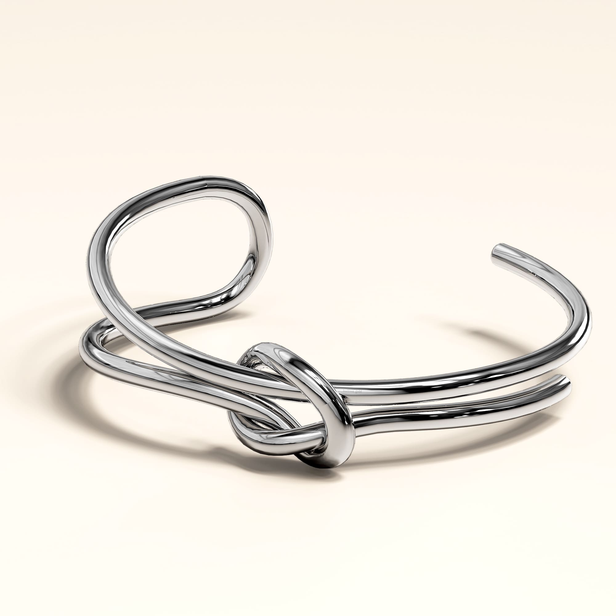 Forever Knot White Gold Cuff Bangle