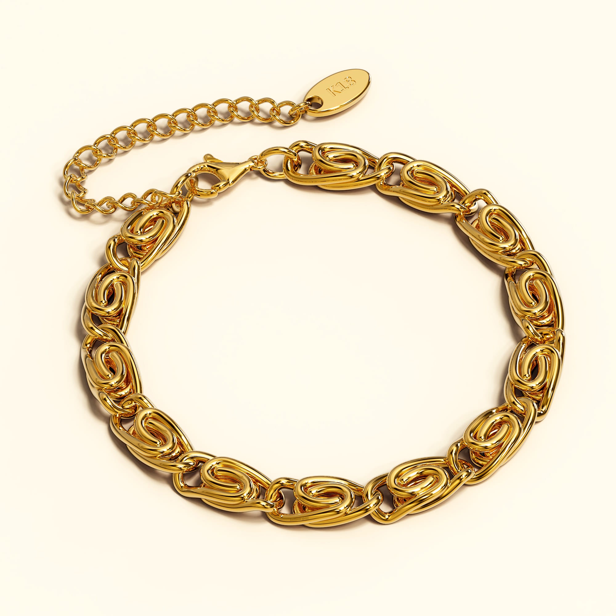 Bianca Fancy Clip Link Chain Gold Bracelet