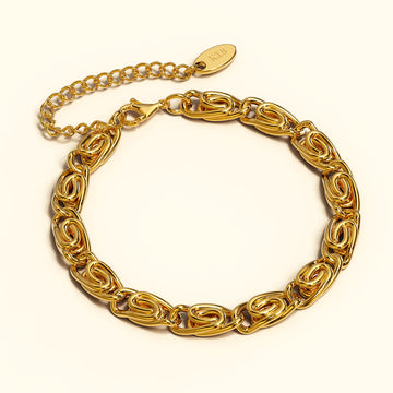 Bianca Fancy Clip Link Chain Gold Bracelet