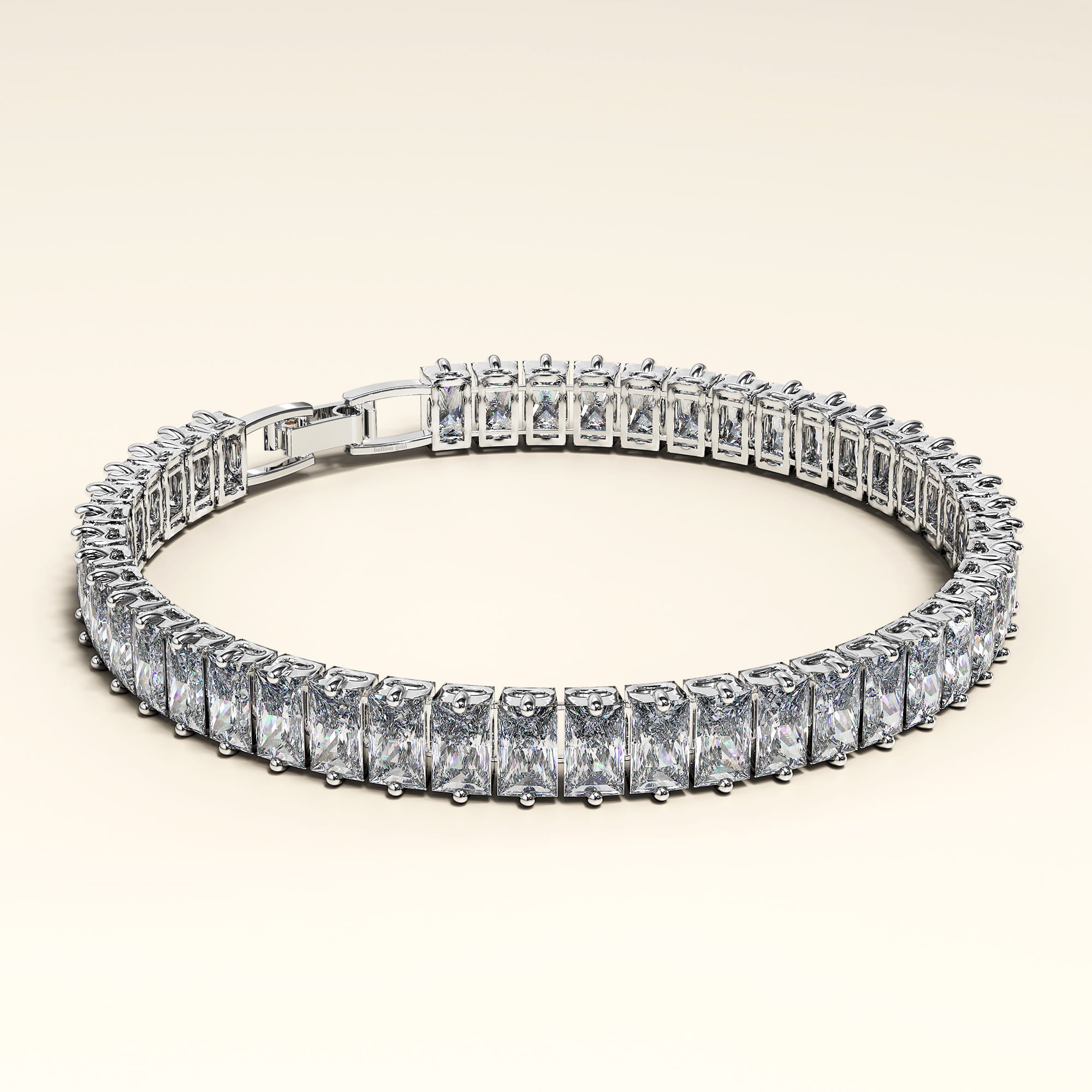 Ballerina Baguette Set Bracelet in White Gold