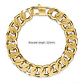 Muse Cuban Gold Layered Stainless Steel Chain Bracelet 22.5cm