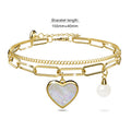 From the Heart Paper Clip Chain Gold Layered Stainless Steel Bracelet