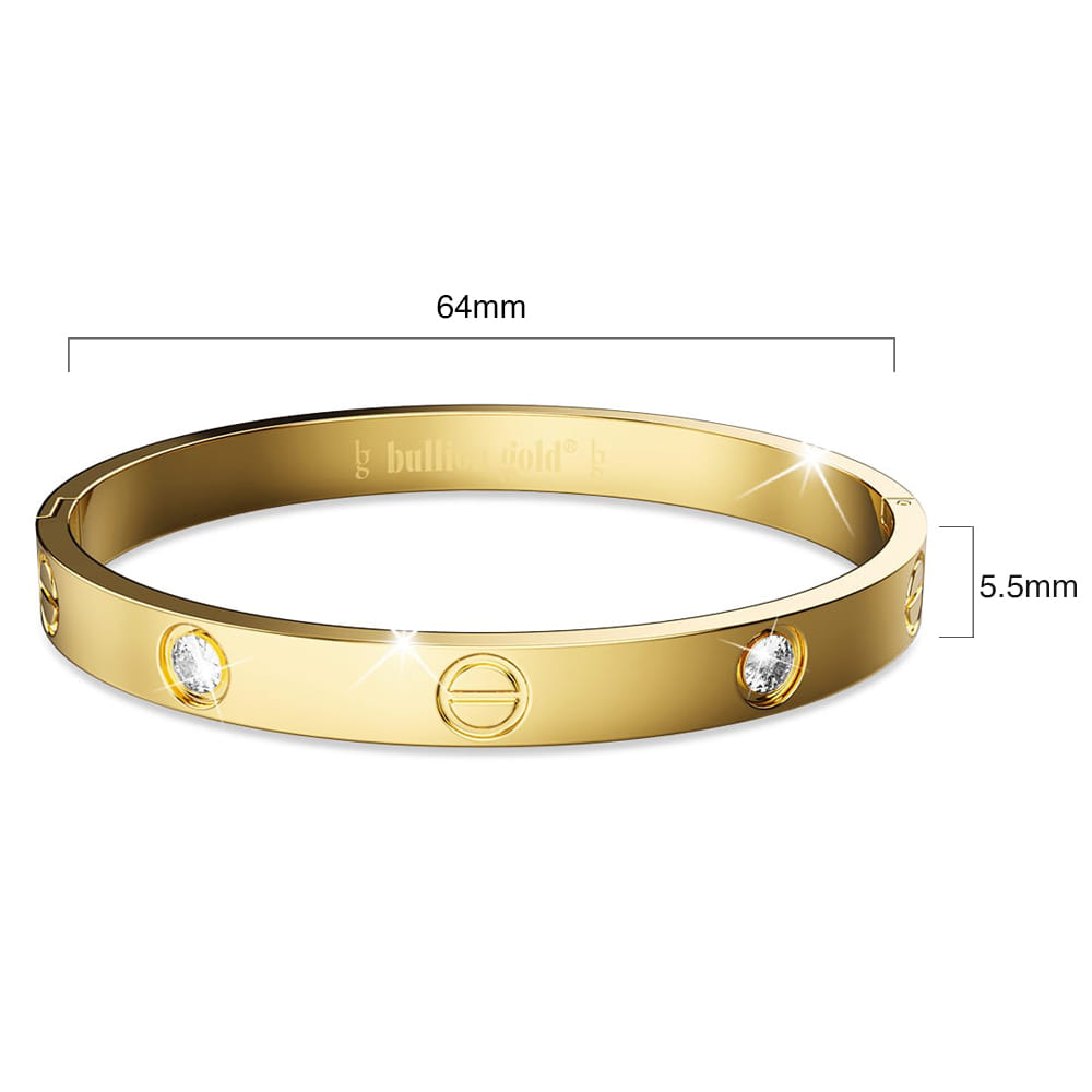 Carrie Stainless Steel Bangle in Gold - 64mm