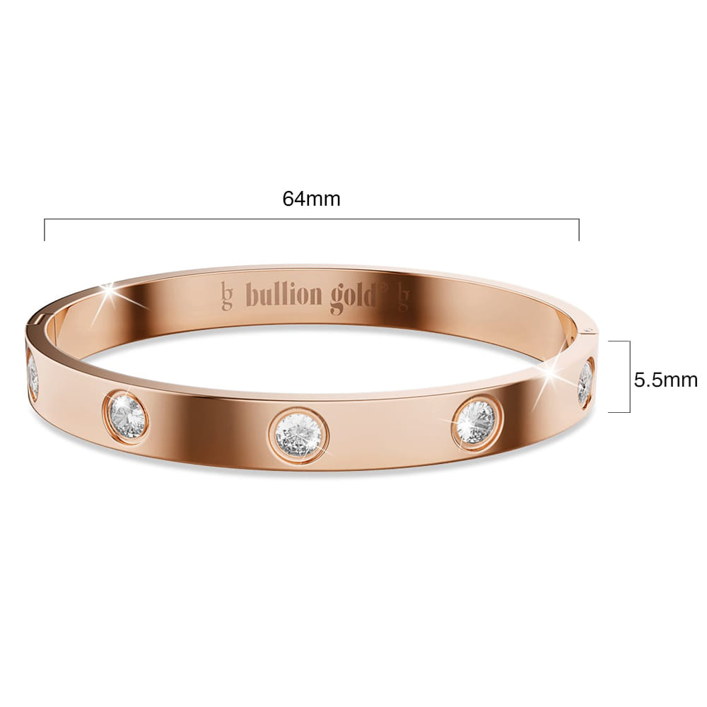 Cecelia Stainless Steel Bangle in Rose Gold - 64mm