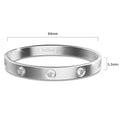 Cecelia Stainless Steel Bangle in White Gold - 64mm