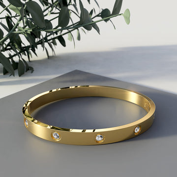 Cecelia Stainless Steel Bangle in Gold - 64mm