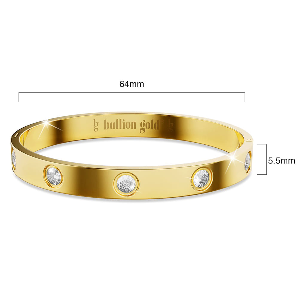 Cecelia Stainless Steel Bangle in Gold - 64mm