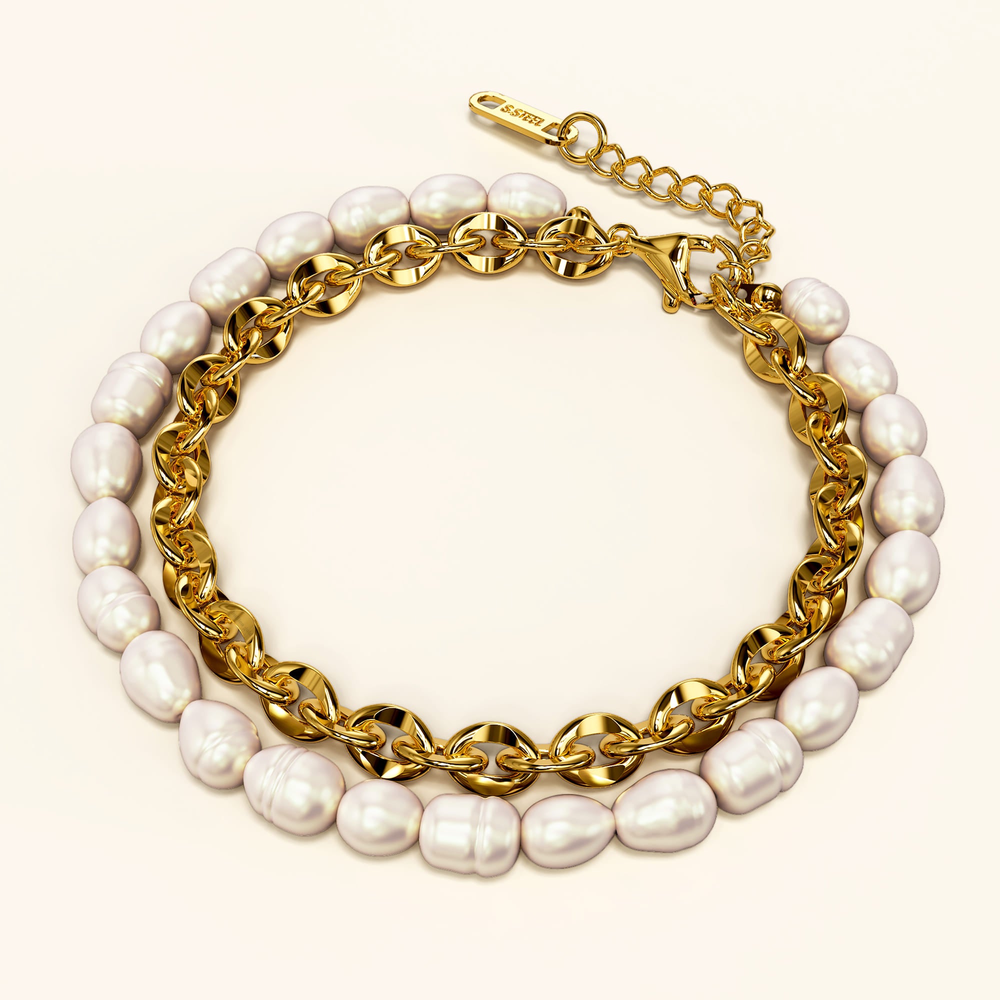 Maeve Freshwater Baroque Pearls Layered Bracelet