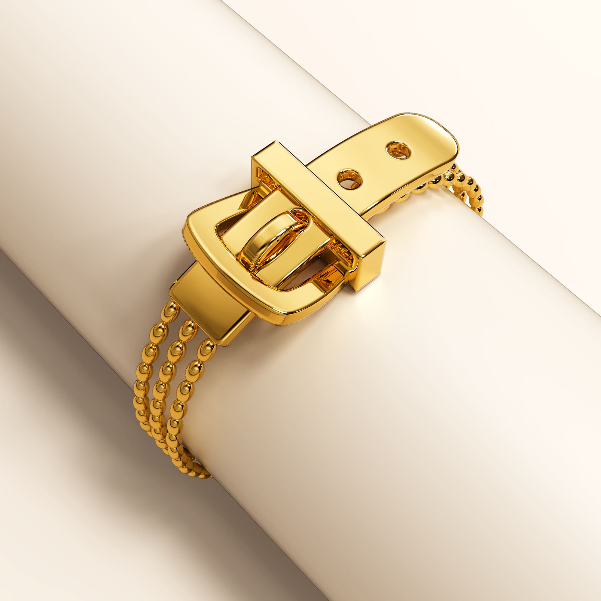 Luca Gold Buckle-Pendant Bracelet