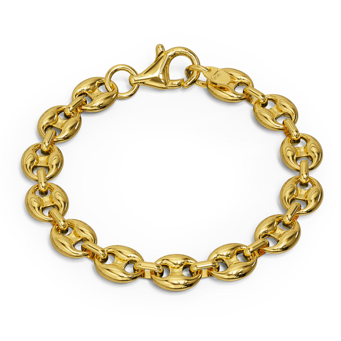 Interlocking Anchor Link Bracelet in Gold - 11mm