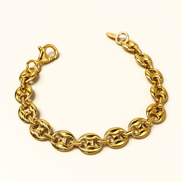 Interlocking Anchor Link Bracelet in Gold - 11mm