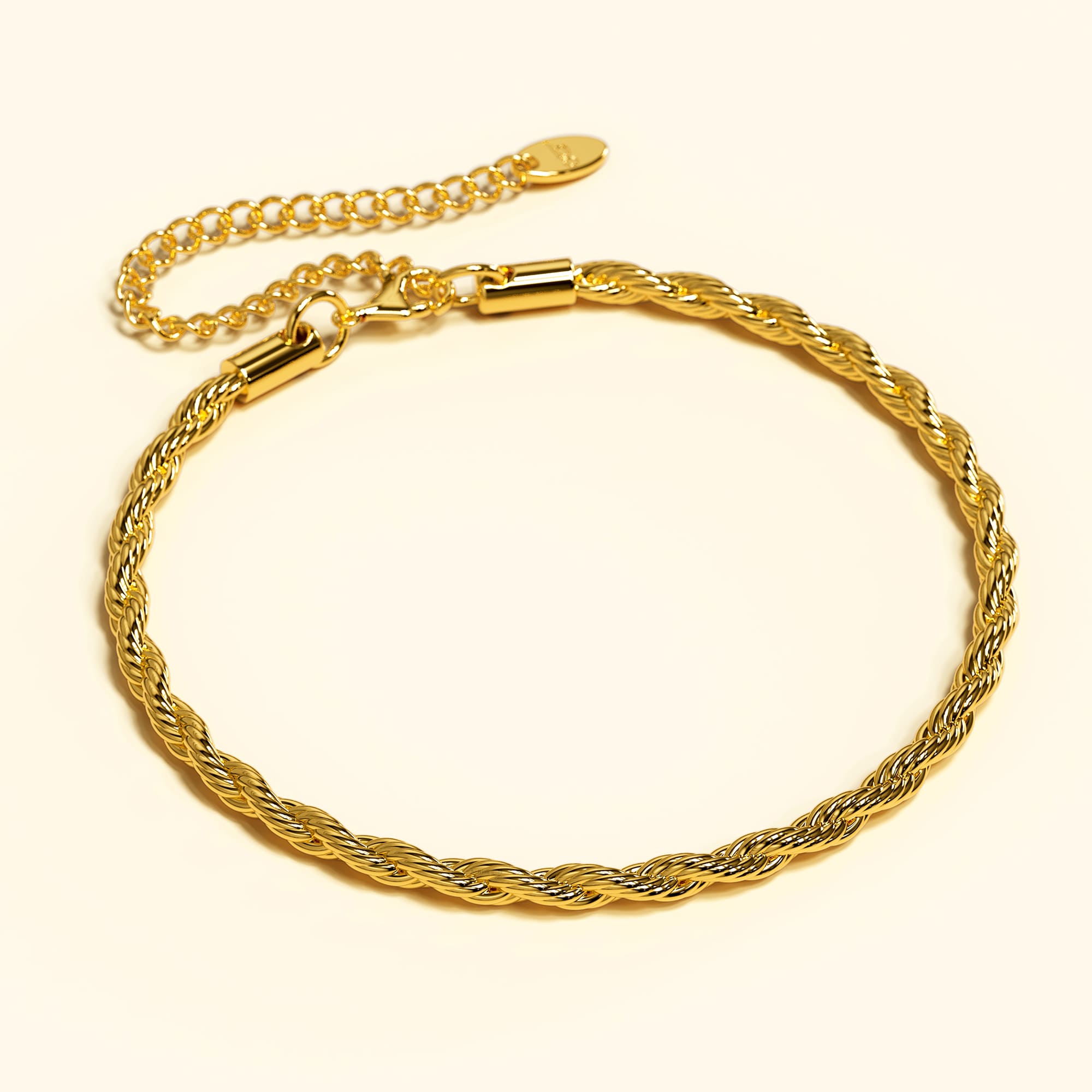 Rope Link Gold Plated Chain Bracelet