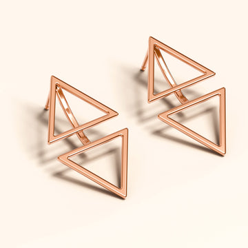 Double Triangle Drop Earrings