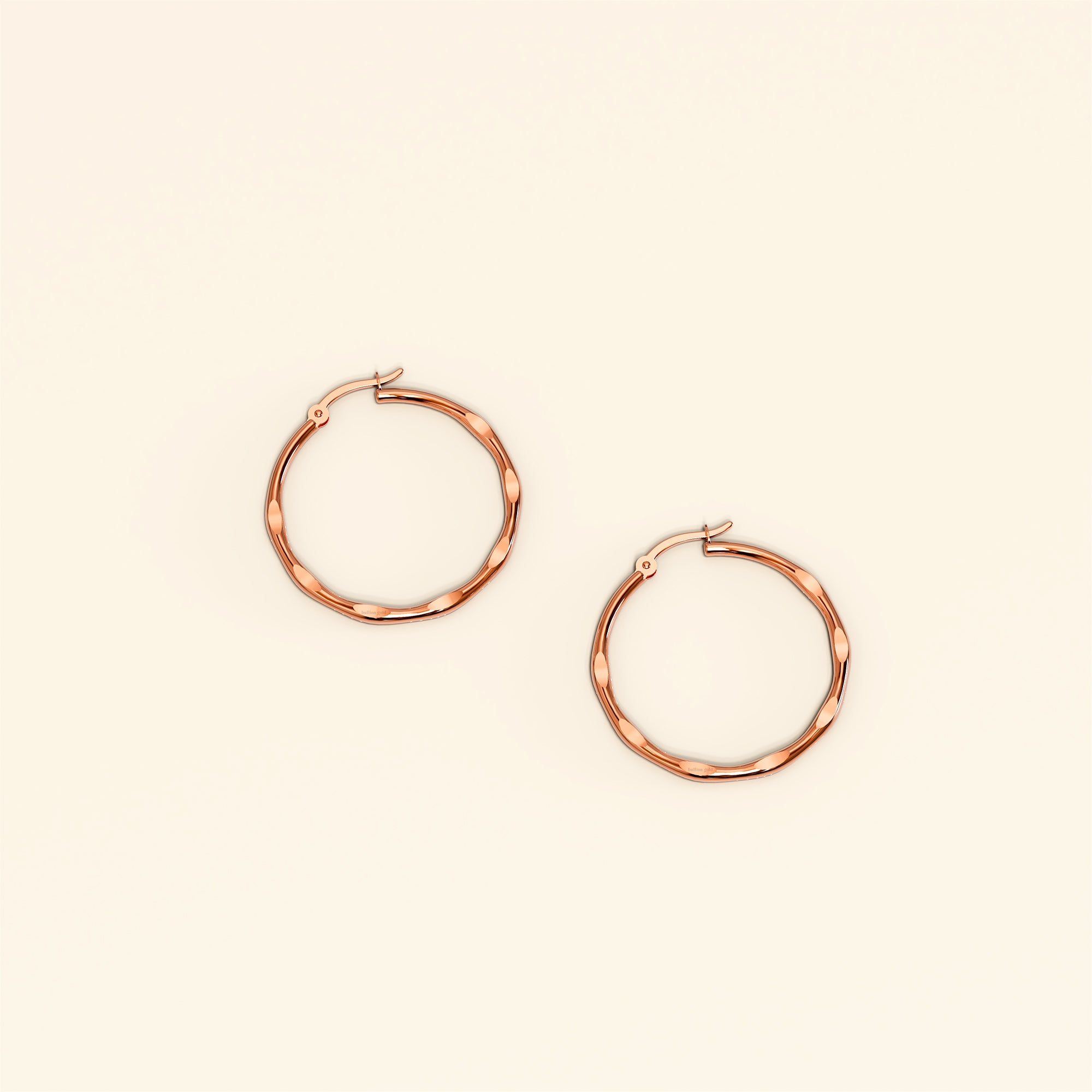 Fem Hammered Hoop Earrings 30mm