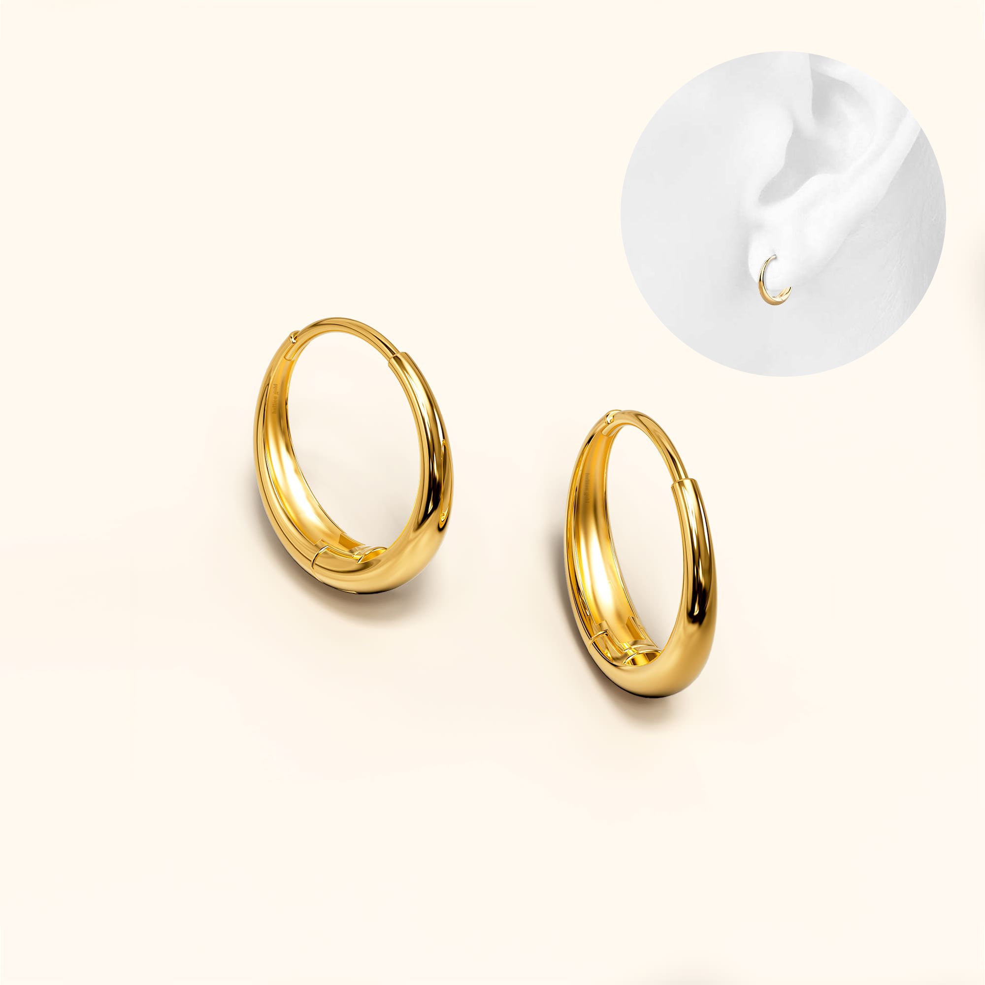 Ciara Chic Graduated Hoop Earrings Gold