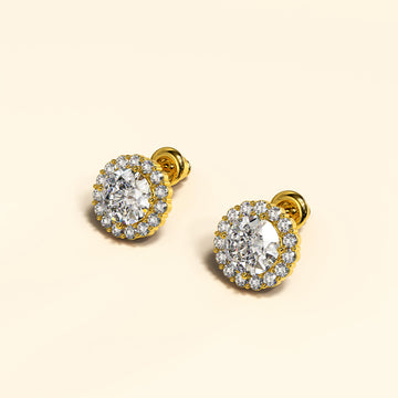 Bullion Gold Crystal Muse Gold Stud Earrings